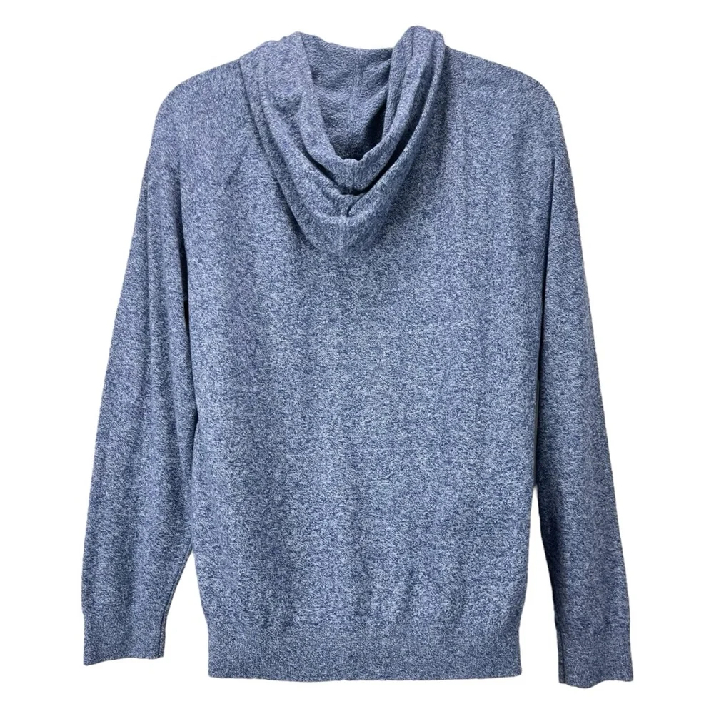 Banana Republic Men Large Blue‎ Pullover Hooded Henley Lightweight Sweater